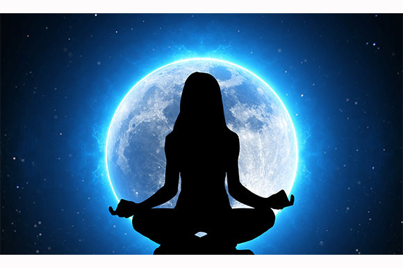 Download Yoga Meditation Full Moon Girl Female - Meditation Collection