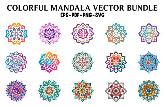 Download Colorful Boho Mandala SVG Clipart Bundle - Mandala svg Collection