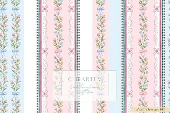 Download Floral Stripe Sublimation Pattern Design - Pattern design Collection